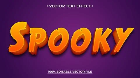 Editable text effect Halloween theme mock up, Spooky text Stock Illustration