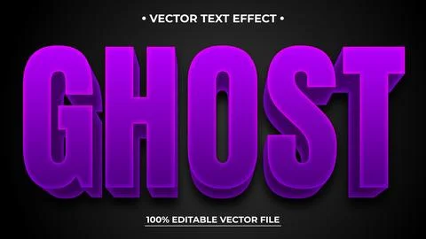 Editable text effect Halloween theme mock up, Ghost text Stock Illustration