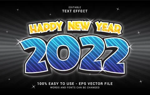 Editable text effect, Happy New Year style Stock Illustration
