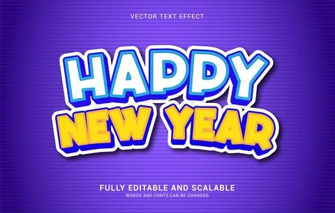Editable text effect, Happy New Year style Stock Illustration