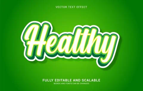 Editable text effect, Healthy style Stock Illustration