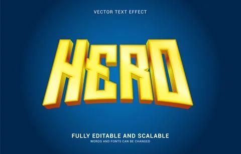Editable text effect, Hero style Stock Illustration