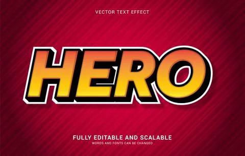 Editable text effect, Hero style Stock Illustration