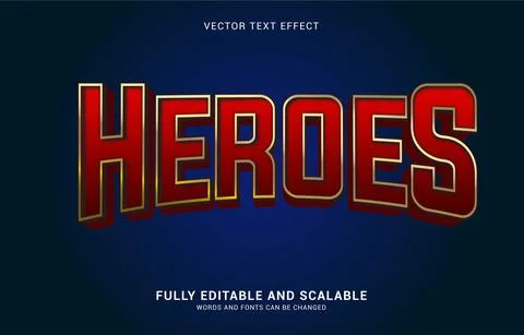 Editable text effect, Heroes style Stock Illustration
