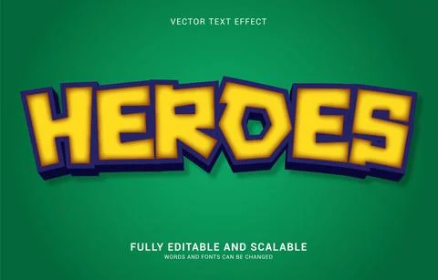 Editable text effect, Heroes style Stock Illustration