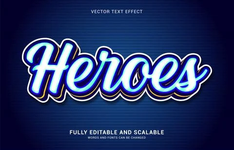 Editable text effect, Heroes style Stock Illustration