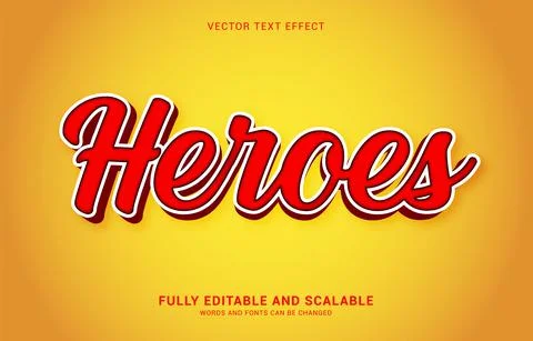 Editable text effect, Heroes style Stock Illustration