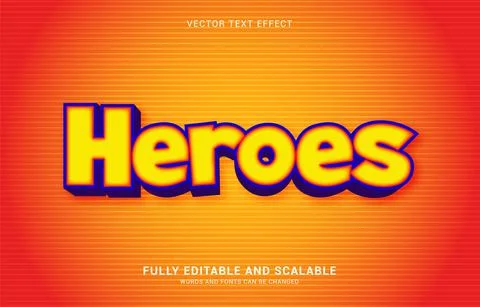 Editable text effect, Heroes style Stock Illustration