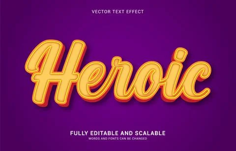 Editable text effect, Heroic style Stock Illustration