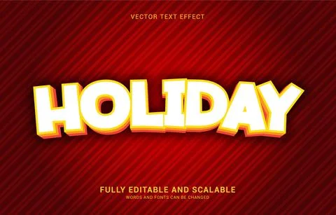 Editable text effect, Holiday style Stock Illustration