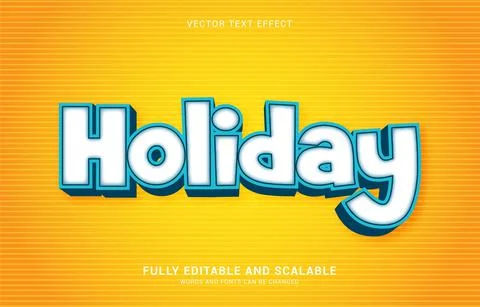 Editable text effect, Holiday style Stock Illustration