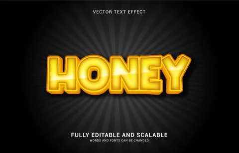 Editable text effect, Honey style Stock Illustration