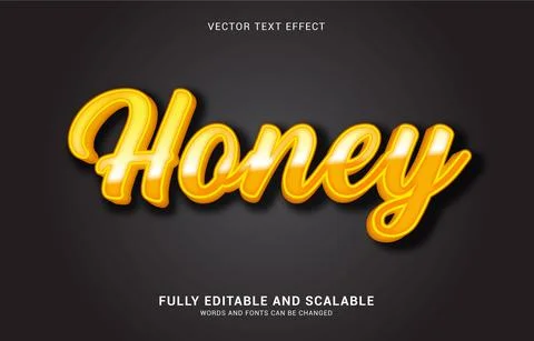 Editable text effect, Honey style Stock Illustration