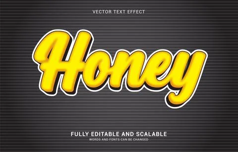 Editable text effect, Honey style Stock Illustration