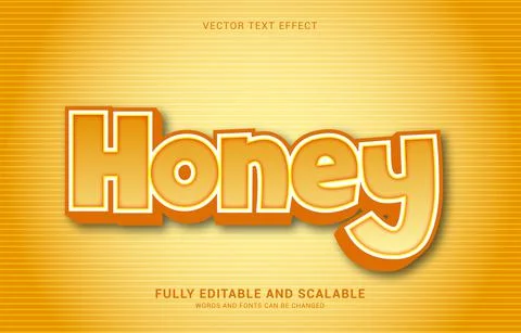 Editable text effect, Honey style Stock Illustration