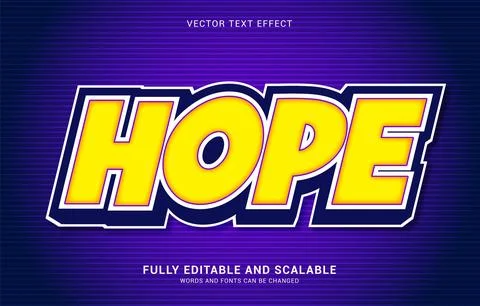 Editable text effect, Hope style Stock Illustration