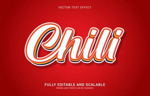 Editable text effect, Hot Chili style Stock Illustration