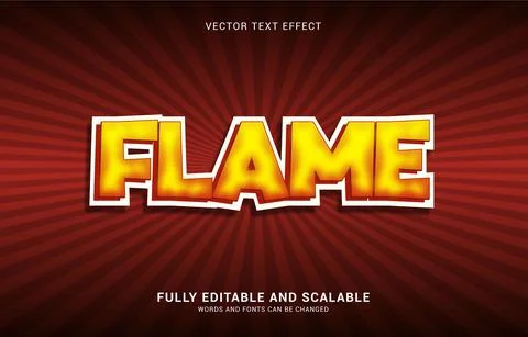 Editable text effect, Hot Flame style Stock Illustration