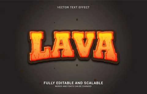 Editable text effect, Hot Lava style Illustrazione stock