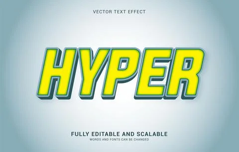 Editable text effect, Hyper style Stock Illustration