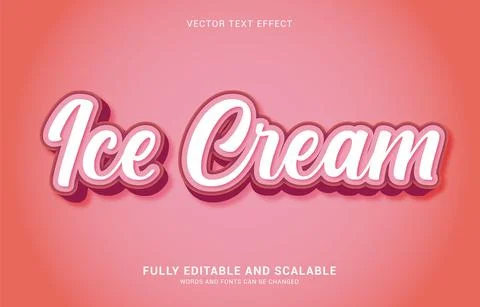 Editable text effect, Ice Cream style Stock Illustration
