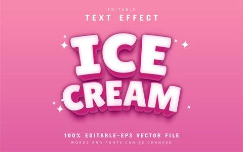 Editable text effect - ice cream Stock Illustration