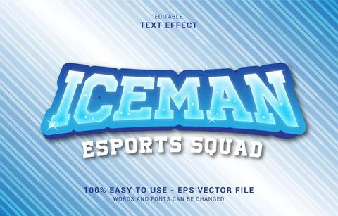 Editable text effect, Iceman Esports style Stock Illustration