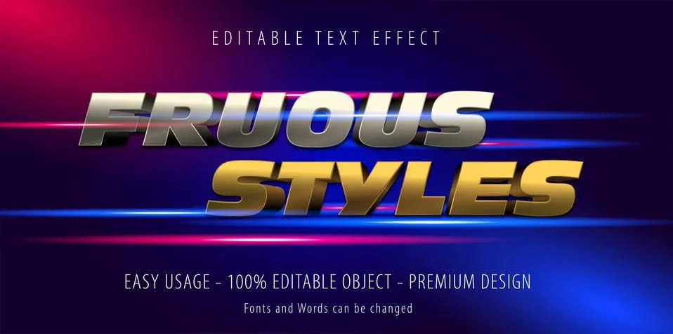 Editable text effect . Stock Illustration