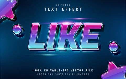 Editable like text effect Illustrazione stock