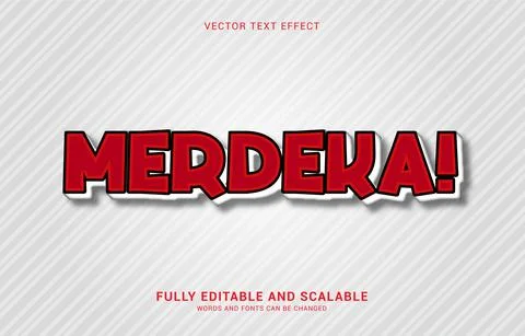 Editable text effect, Indonesia Merdeka style Stock Illustration
