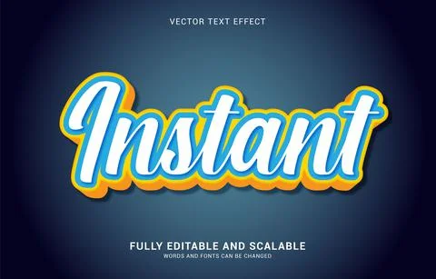 Editable text effect, Instant style Stock Illustration