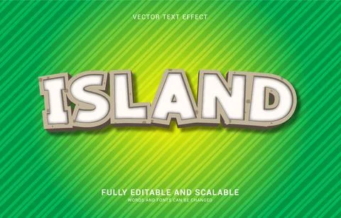 Editable text effect, Island style Stock Illustration