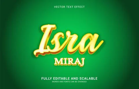 Editable text effect, Isra Miraj style Stock Illustration
