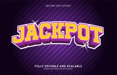 Editable text effect, Jackpot style Stock Illustration