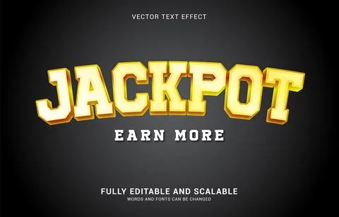 Editable text effect, Jackpot style Stock Illustration