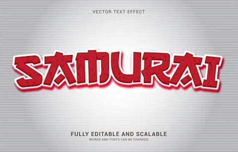 Editable text effect, Japanese Samurai style Stock Illustration