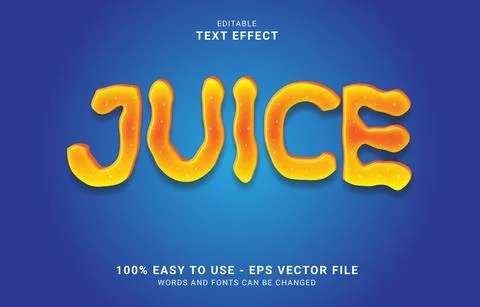 Editable text effect, juice style Illustrazione stock