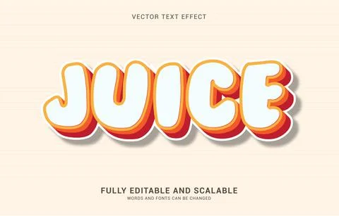 Editable text effect, Juice style Stock Illustration