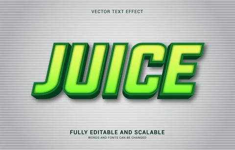Editable text effect, Juice style Stock Illustration