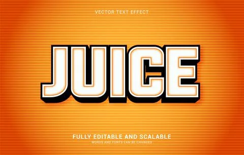 Editable text effect, Juice style Stock Illustration
