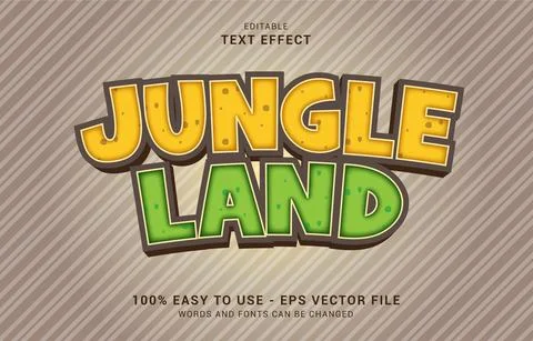 Editable text effect, Jungle Land style Stock Illustration