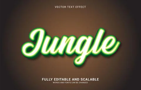 Editable text effect, Jungle style Stock Illustration