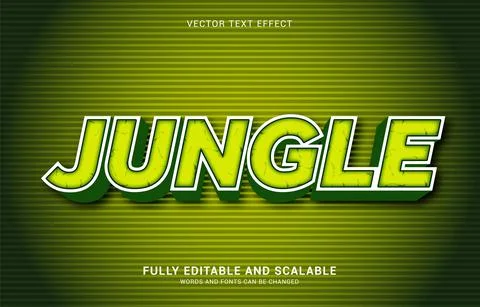 Editable text effect, Jungle style Stock Illustration
