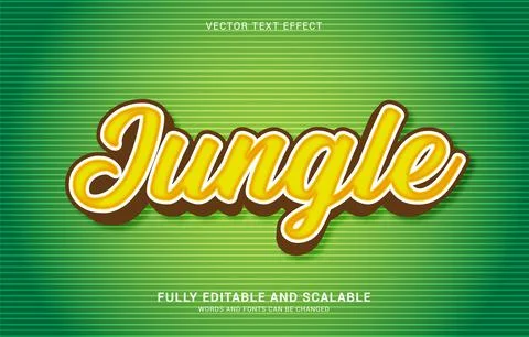 Editable text effect, Jungle style Stock Illustration