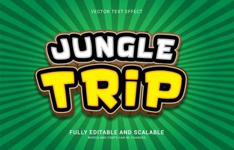 Editable text effect, Jungle Trip style Stock Illustration