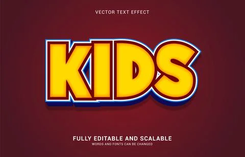 Editable text effect, Kids style Illustrazione stock