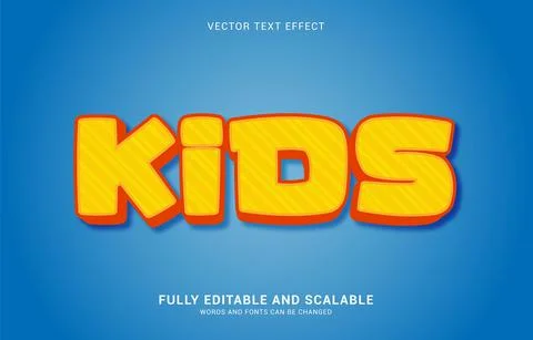 Editable text effect, Kids style Stock Illustration