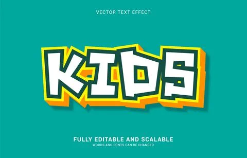 Editable text effect, Kids style Stock Illustration