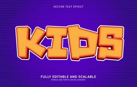 Editable text effect, Kids style Stock Illustration