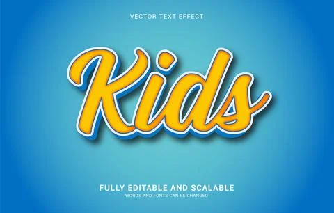 Editable text effect, Kids style Stock Illustration